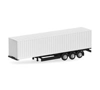 herpa Servicio de repuestos, Escala N, Remolque contenedor 40 pies de 3 Ejes, 2 Unidades, a Escala 1:160, Modelo en Miniatura, plástico