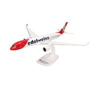 Herpa Snap-Fit avión en Miniatura Edelweiss Air Airbus A350-900 - HB-IHF PIZ Bernina, Miniatura a Escala 1:200, Pieza de colección, Modelo con Base, plástico
