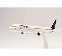 Herpa 612432 - Airbus A321, El Ratón, biplano de Lufthansa, Alas, aeromodelismo con Soporte, construcción de maquetas, Modelos en Miniatura, Objeto de colección, Encaje a presión, Multicolor