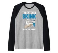 Herpetología de Reptiles Amante del Lagarto de la Lengua Azul Skink Camiseta Manga Raglan