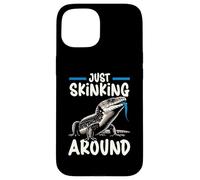 Herpetología de Reptiles Amante del Lagarto de la Lengua Azul Skink Carcasa para iPhone 15