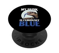 Herpetología de Reptiles Amante del Lagarto de la Lengua Azul Skink PopSockets PopGrip Adhesivo