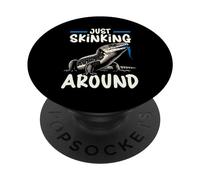 Herpetología de Reptiles Amante del Lagarto de la Lengua Azul Skink PopSockets PopGrip Adhesivo