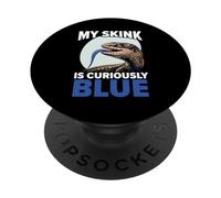 Herpetología de Reptiles Amante del Lagarto de la Lengua Azul Skink PopSockets PopGrip Adhesivo