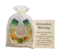 Herradura de bolsillo, recuerdo de símbolo de esperanza, tarjeta de bendición, dije de buena suerte, para mujeres, madre, dama, escritorio, estantería de noche, lugar de trabajo