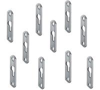 Herraje alomado de metal para armario de acero, 10 x 46 x 4,0 mm, placa de cabeza avellanada con agujero largo, herrajes para colgar o atornillar