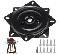 Herraje giratorio 360°, plato giratorio para cargas pesadas, rodamientos de bolas, 149 x 149 x 15 mm, plato giratorio cuadrado, plato giratorio, capacidad de carga de 150 kg, para taburetes, mesas,