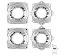 Herraje Giratorio de 360 Grados,Placa Giratoria de Rodamiento Giratorio,Plato Giratorio con Rodamiento de Bolas,Rodamiento Giratorio de 2 Pulgadas,para Muebles,Taburetes,Sillas (Plata)