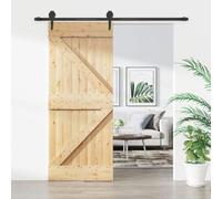 Herraje Puerta Corredera, Puerta corredera con herrajes madera maciza de pino 85x210 cm Puertas Correderas para Puertas Correderas con Guía de Suelo