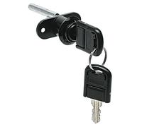 HERRAJES ALK - CERRADURA REDONDA CAJON d16X22 NEGRO CON VASTAGO C/LLAVES F/NEGRA ARTIC. P/BUCK DE CAJONES. ACABADO NEGRO LLAVES DIFERENTES