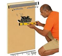 Herrajes de riel para puerta corredera, sistema de montaje superior oculto para puertas correderas invisibles, ideal para baño, oficina, hogar y despensa