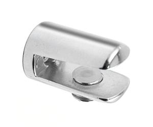 HERRAJES FAB.NACIONAL - MANGO. SOPORTE CRISTAL CILÍNDRICO. ELEGIR ACABADO. ESPESOR 10 ACABADO CROMO MATE. 2 unidades