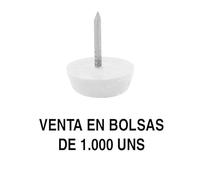 HERRAJES FAB.NACIONAL - QUITARRUIDO Ø15 BLANCO CON CLAVO (1.000U)