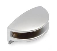 HERRAJES FAB.NACIONAL - SOPORTE MEDIA LUNA PARA CRISTAL 6mm CROMO MATE. 2 unidades