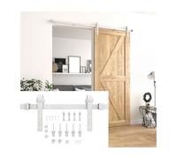 Herrajes for puerta de granero con riel lateral, deslizamiento suave y silencioso, soporte de rodillo básico, riel interior de acero resistente con guía de piso y pestillo(245cm track)