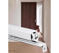 Herrajes ocultos para puertas correderas tipo gran Kit de herrajes corredizos for puerta de granero, riel de bolsillo oculto, negro y plateado, 50-190 cm for puerta individual(Silver,135 cm/52.8 inch)