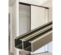 Herrajes ocultos para puertas correderas tipo gran Kit de riel for puerta corrediza de Granero for montaje en techo de armario/bolsillo, multicolor, 1000-4000mm(Champagne Gold,3500mm/138 inch)