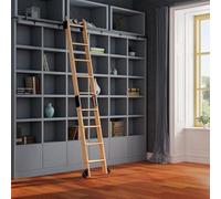 Herrajes para escalera de biblioteca con ruedas, color negro (sin escalera) | Kit de riel deslizante ruedas de rodillos silenciosas de PU para oficina en casa, Loft(732cm Kit de pista)