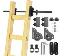 Herrajes para escalera deslizante de biblioteca (sin escalera) | Kit completo de raíles de acero al carbono resistente 136 kg para cocina, altillo, almacenes, librería(732cm Kit de pista)