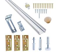 Herrajes para puerta plegable con riel, kit de riel de puerta de armario plegable de 24 pulgadas, riel de acero ininterrumpido, funcionamiento silencioso, riel incluido, bisagra, todos los pines, tope