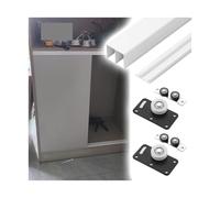 Herrajes para puertas correderas, Kit de rieles for puerta armario corrediza aluminio for puertas 0,6 a,7 pulgadas, color negro plateado, 2 a 10 pies(Black,120 in/300 cm)