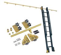 Herrajes para toboganes de Biblioteca - Juego Completo de herrajes para toboganes de Biblioteca con Ruedas para el Suelo (Escalera no incluida), d (Kit de riel de 600 cm/19,7 pies)