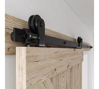 Herrajes Puertas Correderas 325cm Rieles Kit Puerta Corredera Negro para 1 Puerta Corredera Madera 162cm Ancho, Pequeña Rueda T-forma