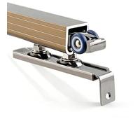 Herrajes Puertas Correderas Colgadas Invisible, Kit Puerta Corredera Oculta Techo con Riel Ruedas Tornillos para Armario Mueble TV Madera Cocina Salón Baño