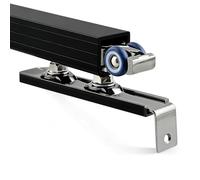 Herrajes Puertas Correderas Colgadas Invisible, Kit Puerta Corredera Oculta Techo con Riel Ruedas Tornillos para Armario Mueble TV Madera Cocina Salón Baño