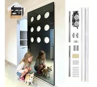 Herrajes Puertas Correderas Herrajes Ocultos para Puertas Correderas con Espejo, Kit de Rieles Sin Guía para Puertas Armario Tipo Fantasma, Guías Silenciosas Puertas Correderas(174cm/68.5in)