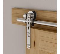 Herrajes Puertas Correderas Inox 244cm Rieles Kit Puerta Corredera Negro para 1 Puerta Corredera Madera 122cm Ancho, Acero Inoxidable I Forma