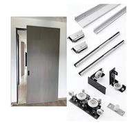 Herrajes Puertas Correderas Juego De Rieles Ocultos Puertas Corredizas Dormitorio Armario, Rieles Flotantes Invisibles Puertas Con Amortiguador Antipinzamiento(90cm/35.4in/3ft)