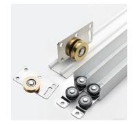 Herrajes Puertas Correderas Kit Herraje Puerta Corredera Bypass 2 Paneles, Solución Armario Dormitorio Resistente, Aluminio, Riel Superior E Inferior, Fácil Instalación(White,83in/210.8cm)