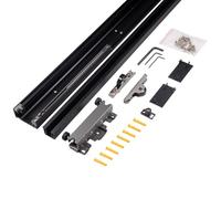 Herrajes Puertas Correderas Puerta Corredera con Riel Fantasma Invisible con Instalación Cerca del Techo (Espacio Superior de 2 cm), Kit Completo de Herrajes para Puerta Bypass(114cm/44.9in)