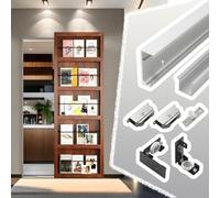 Herrajes Puertas Correderas Riel Oculto para Puerta Corredera de Madera, Kit de Reemplazo de Riel para Puerta con Cierre Suave y Resistente, Guía para Puertas de Armarios de Cocina(178cm/70in)