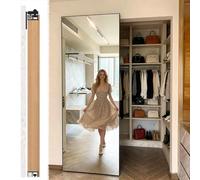 Herrajes Puertas Correderas Riel para Puerta Corredera con Espejo de Vestidor, Kit de Herrajes Ocultos para Puerta de Armario Tipo Fantasma de Montaje en Pared, Guías Silenciosas(129cm/50.8in)