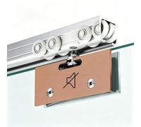 herrajes puertas correderas Riel Silencioso para Puerta Corredera de Vidrio con 8 Rodillos, Guía Para Puerta Vidrio Tipo Bypass, Herraje de Guía para Puerta Individual(Rose Gold,350cm/137.8in)