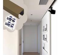 herrajes puertas correderas Riel Silencioso para Puerta Corredera, Kit De Herrajes para Puerta Bolsillo Individual Smoothly Single, Guía de Derivación Montaje Superior(Champagne,260cm/102.4in)