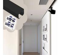 herrajes puertas correderas Riel Silencioso para Puerta Corredera, Kit De Herrajes para Puerta Bolsillo Individual Smoothly Single, Guía de Derivación Montaje Superior(Black,380cm/149.6in)