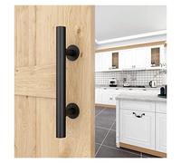Herrajes Puertas Correderas, Tirador de puerta de granero deslizante de 12 pulgadas Pull y conjunto de hardware enjuague conjuntos de polvo negro Acabado recubierto grande Rústico de dos laterales Man