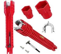 Herramienta 8 en 1 llave de grifo, llave instaladora de lavabo, llave de fregadero, instalador para inodoro/fregadero/baño/cocina sanitaria y etc