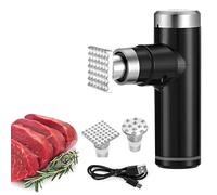Herramienta ablandadora eléctrica de carne de 25 W, máquina de mano con 2 cabezales de martillo desmontables de acero inoxidable, 6 niveles ajustables para carne marrón