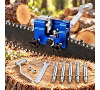 Herramienta Afilado Cadena Motosierra, para Einhell GC-EC2040 | Herramienta manual compacta con sujeción, manivela y cabezales abrasivos para el cuidado periódico de la cadena.