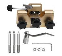 Herramienta afiladora de motosierra,Afiladora de cadena de motosierra, Kit de plantilla para afilar motosierra de aleación de aluminio con 3 puntas, Afilador de cadena de manivela para motosierras y s