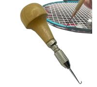 Herramienta alisadora de cuerdas de raqueta de tenis, extractor de cuerdas, herramienta de enhebrado, abrazadera de cuerda de raqueta de tenis, mango de madera para raquetas de bádminton, raquetas de