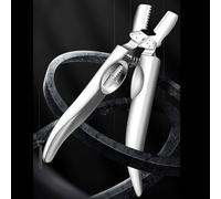 Herramienta cascanueces con borde dentado de acero inoxidable y hoja cruzada, mecanismo de resorte de rebote automático para pelar castañas rápido y sin esfuerzo