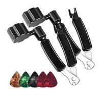 Herramienta compacta para cambiar cuerdas de guitarra, juego de herramientas de mantenimiento de guitarra profesional con función de extracción de pasadores y enrollador de pasadores de 5 púas libres