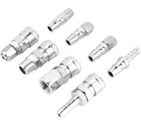 Herramienta compatible con Conectores neumáticos Hilitand de 8 piezas, de liberación rápida, de aleación de zinc, de 1/4", compatibles con mangueras de compresor de aire.