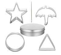Herramienta coreana para hacer dulces de azúcar, 12 piezas, cortadores de galletas de acero inoxidable, molde de galletas de calamar, juego de azúcar, paraguas, triángulo, estrella, redondo, molde