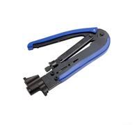 Herramienta crimpadora de cable coaxial para conector RG6 RG59 RG11 F - Alicates de compresión de cabeza giratoria mango de acero para antena de TV para instalación de antena parabólica de grado
